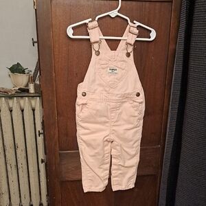 OshKosh B'gosh Girls Size 12 Months Light Pink Kids Overalls